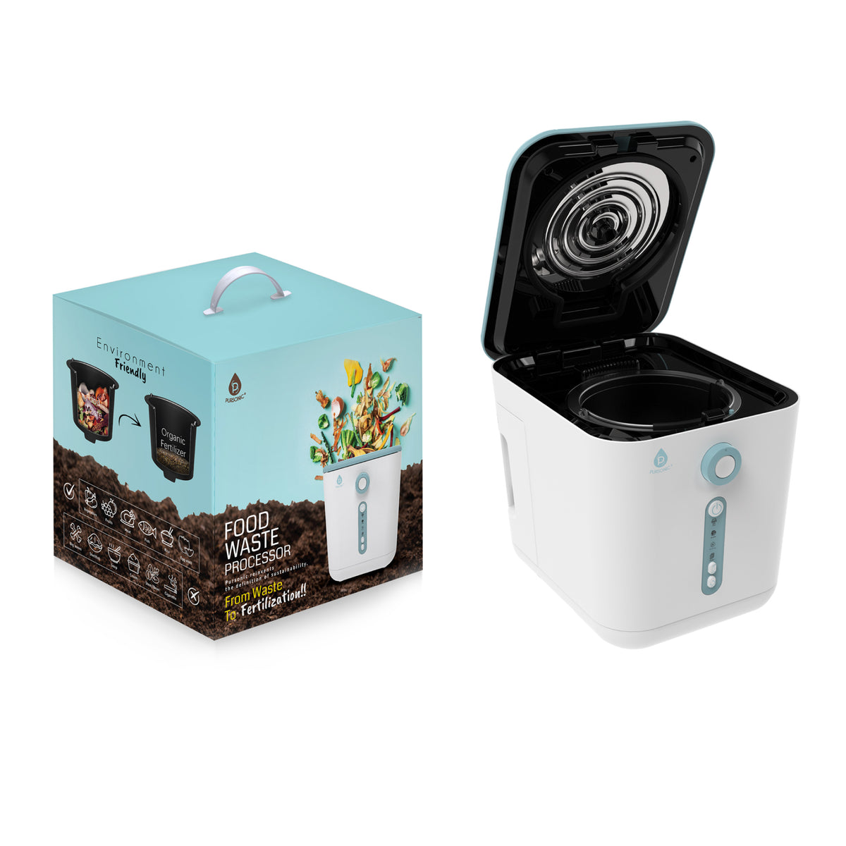 Pursonic 3L Food Waste Composter – Fast, Eco-Friendly Composting for Your Kitchen