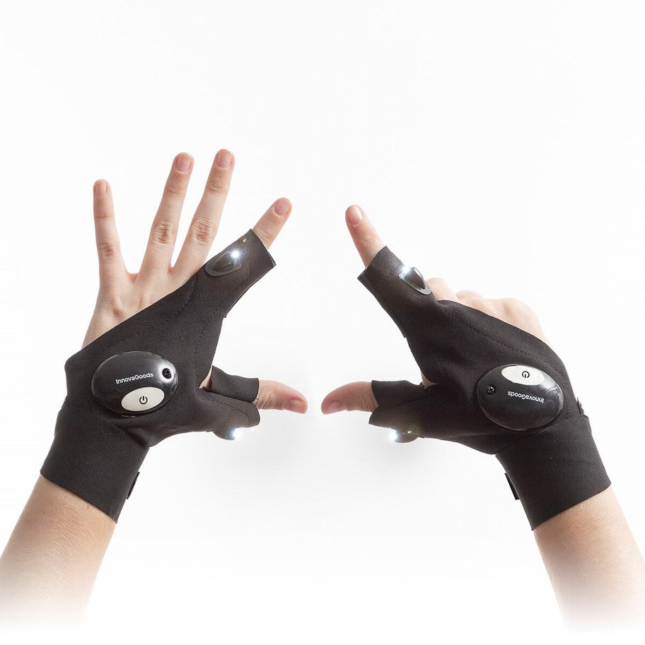 Gleds InnovaGoods LED Flashlight Gloves | Hands-Free LED Lighting for Work, DIY, and Outdoor Activities
