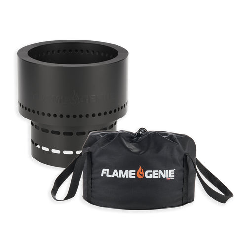 Flame Genie® Pellet Fire Pit, Black Galvanized with Tote